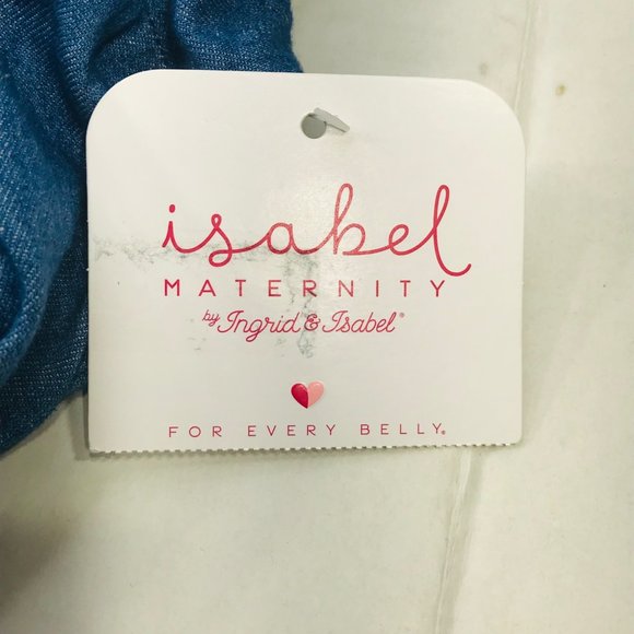 Isabel Maternity Women's Sz Medium Long Sleeve Button Down Blue Denim Shirt New - Picture 13 of 13